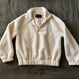 Ambiance Off-White Sherpa Pullover Sweater
